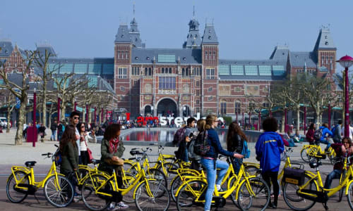 Bike tour of the city Amsterdam, Netherlands