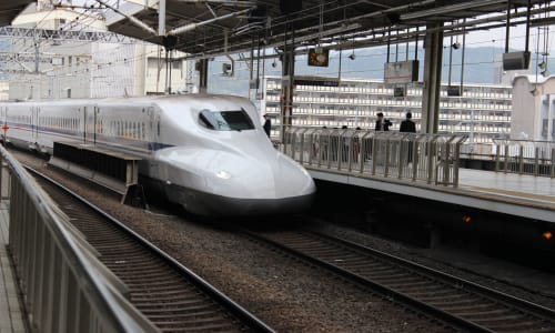 Bullet train to Kyoto Japan