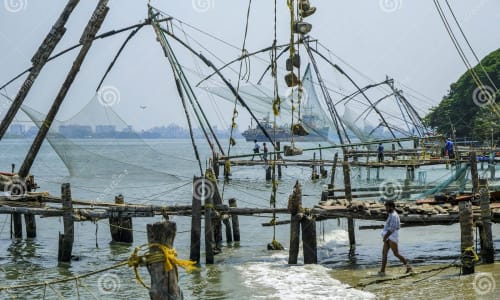 Chinese Fishing Nets at Fort Kochi Beach Kochi
