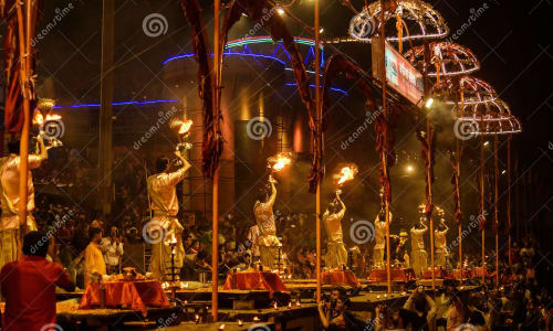 Ganga Aarti ceremony at Dashashwamedh Ghat Varanasi