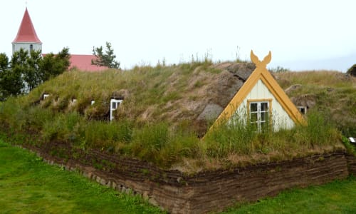 Glaumbaer turf houses Ring Road, Iceland