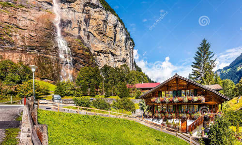 Lauterbrunnen (picturesque village surrounded by waterfalls and mountains) Interlaken