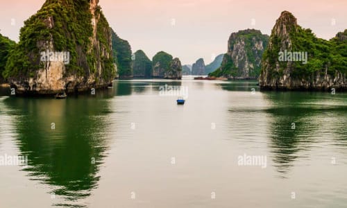 Limestone karsts and emerald waters Vietnam