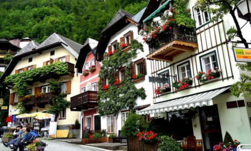 Local shops and cafes in Hallstatt Austria