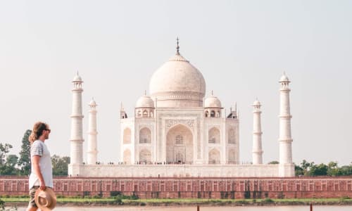Mehtab Bagh garden with views of the Taj Mahal Agra, India