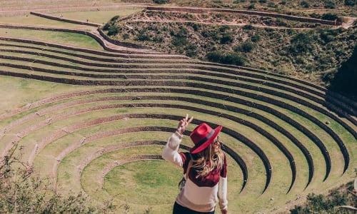 Moray circular terraces Machu Picchu, Peru