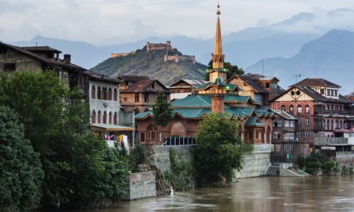 Old city of Srinagar Kashmir