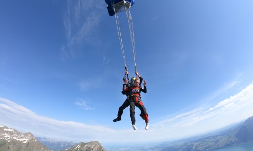 Paragliding or skydiving over the Swiss Alps Interlaken