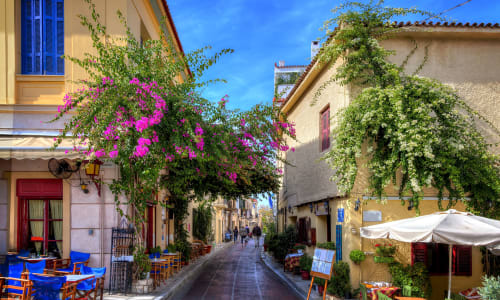 Plaka neighborhood Athens Delphi Itacca Creete Knossos