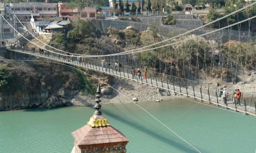 Ram Jhula suspension bridge Rishikesh, India