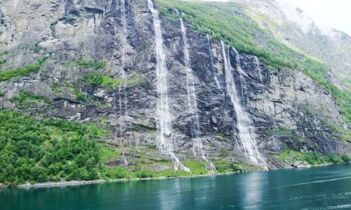 Seven Sisters waterfall Norwegian Fjords, Norway