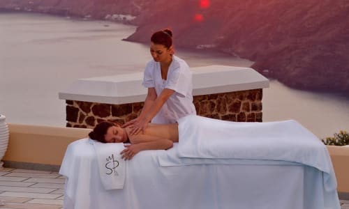 Spa Treatment at a luxurious spa Santorini, Greece