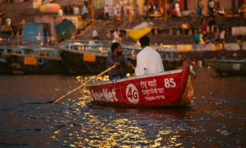 Sunrise boat ride on the Ganges River Varanasi
