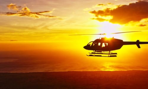 Sunset helicopter tour Hawaii