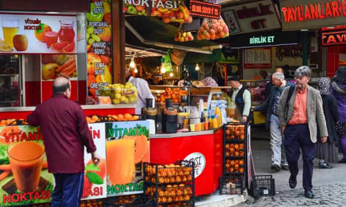Turkish street food vendors Istanbul