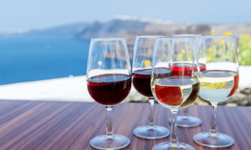 Wine Tasting at a winery Santorini, Greece